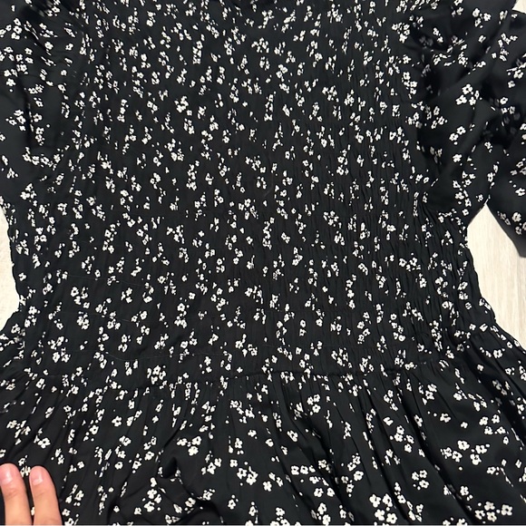 A New Day Black White Floral Smocked Midi Dress Sz XXL - Picture 9 of 12